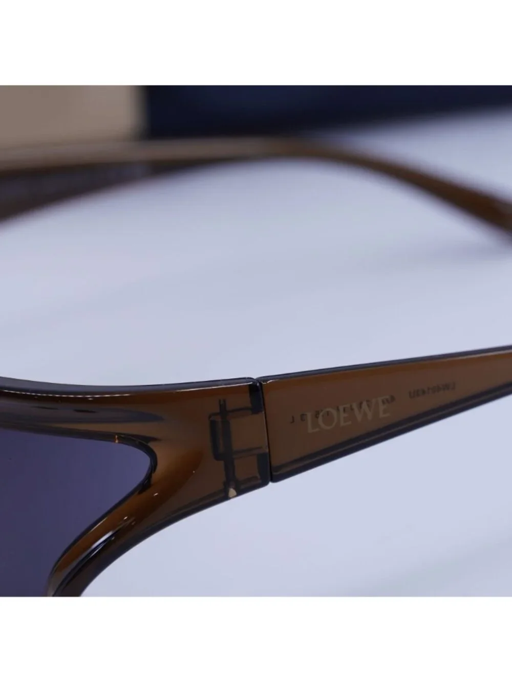 Loewe LW40143U 47A Shield Sunglasses – Brown / Grey